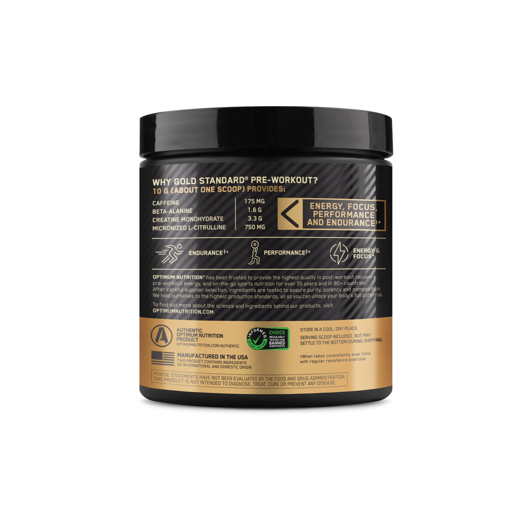 Optimum Nutrition Gold Standard Pre-Workout Fruit Punch offers refreshing energy