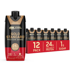 Optimum Nutrition Gold Standard Cafe Latte bottle ready-to-drink for on-the-go protein.