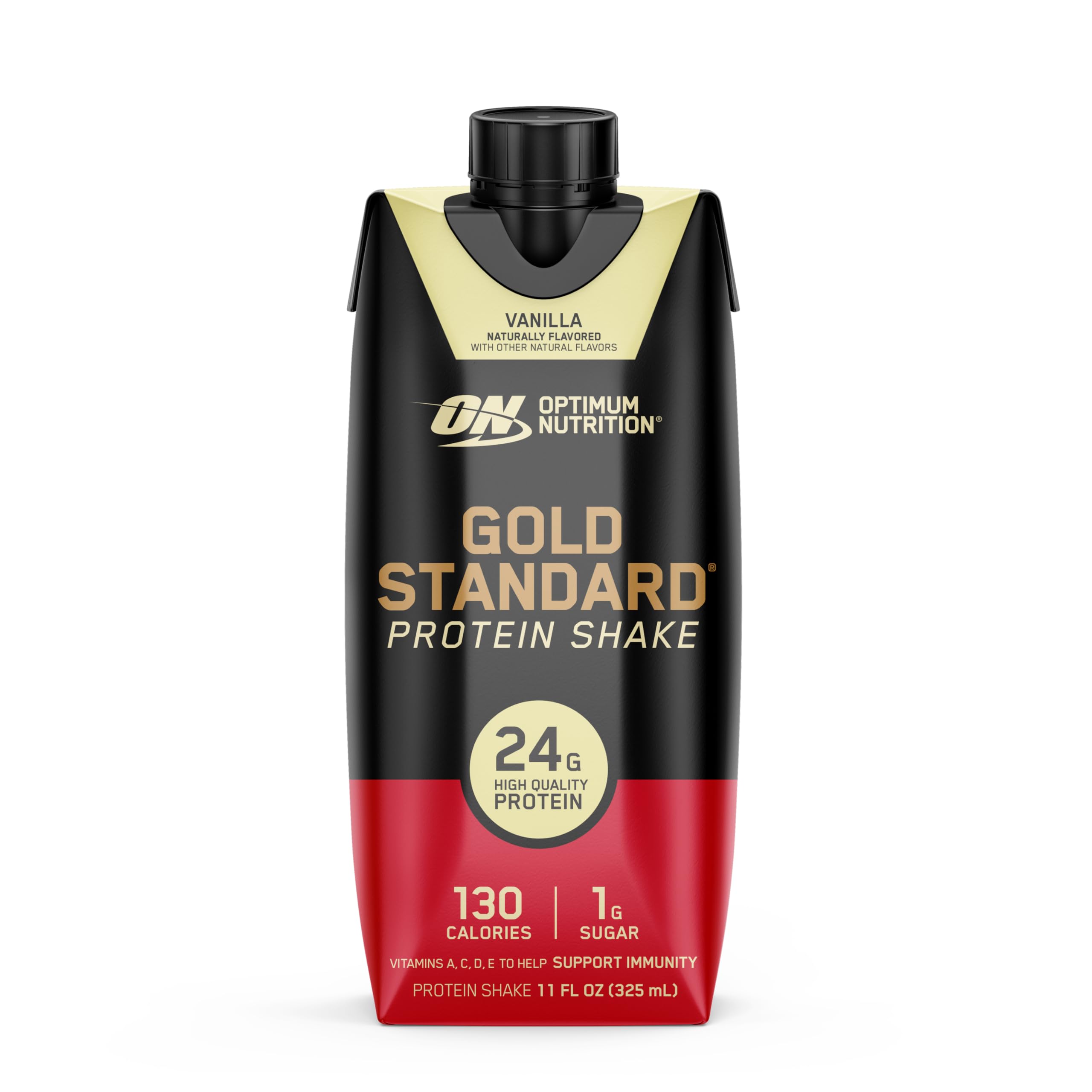 Optimum Nutrition Gold Standard Vanilla nutrition facts panel with vitamins and minerals