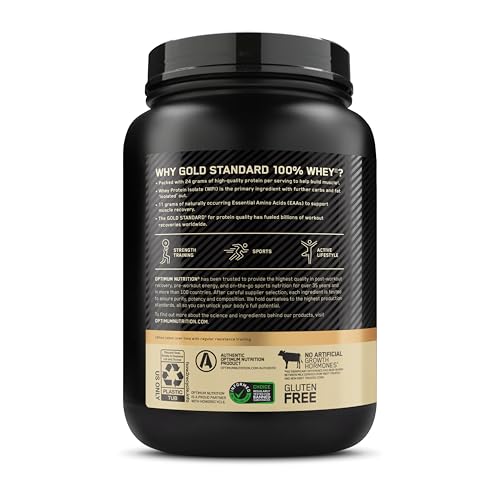 Optimum Nutrition Gold Standard Whey Chocolate serving size information for users.