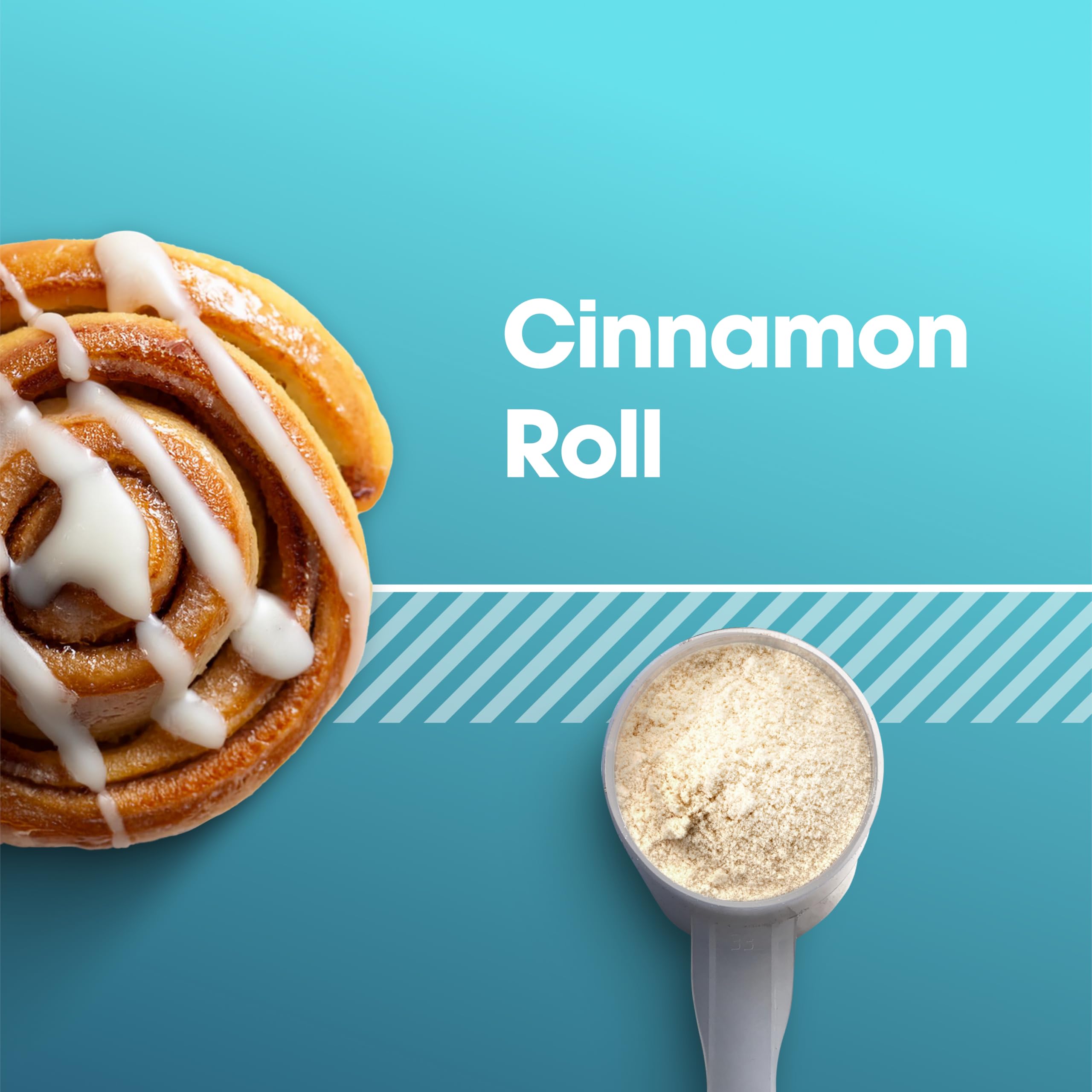 Optimum Nutrition Gold Standard Cinnamon Roll powder tub with scoop for quick protein