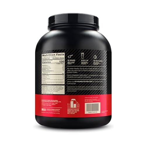 Athletic setting featuring Gold Standard whey for on-the-go fueling.