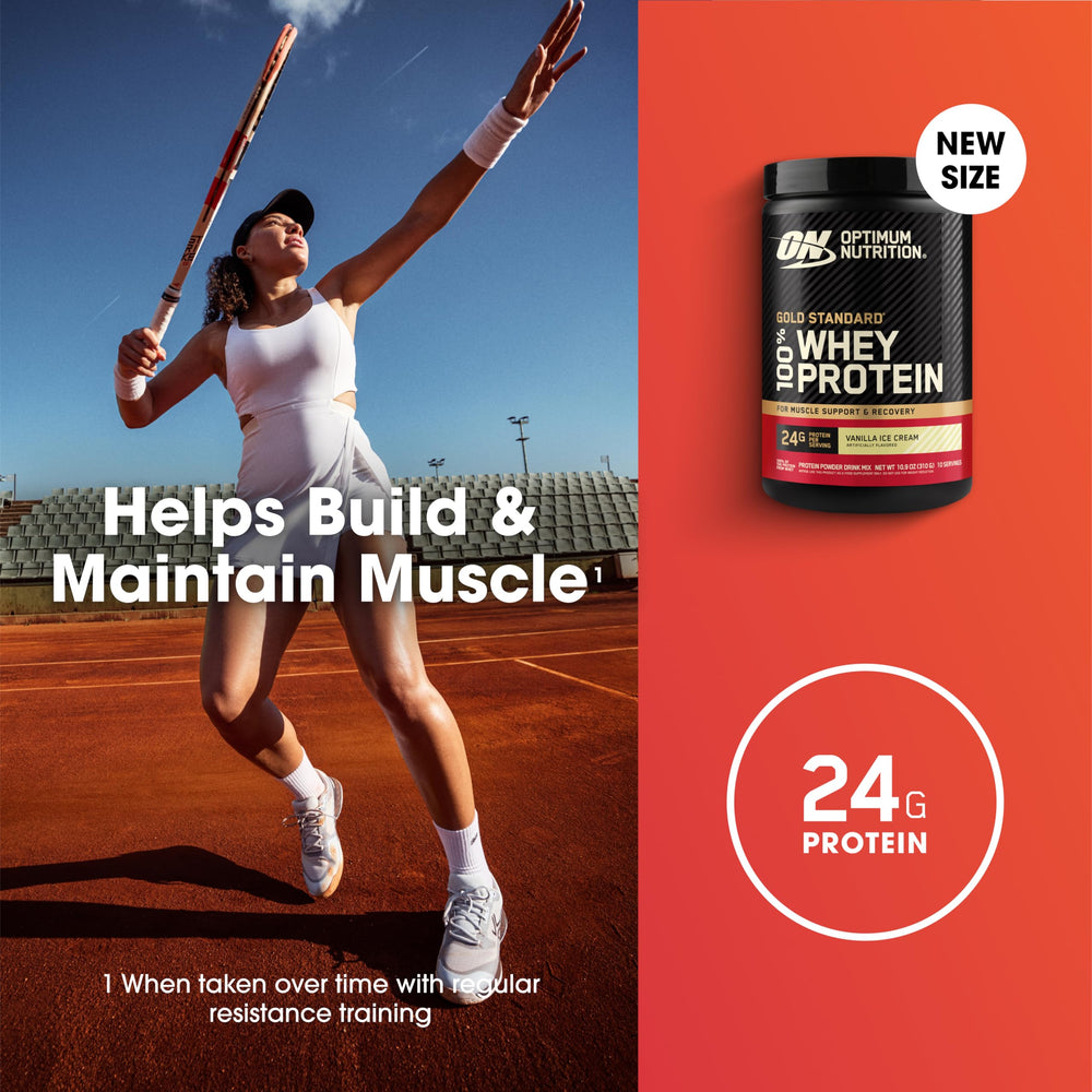 Shake in glass using Optimum Nutrition Gold Standard Whey for fast mixability