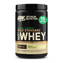 Optimum Nutrition Gold Standard Whey vanilla tub front for daily protein support.