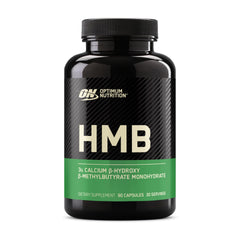 Optimum Nutrition HMB 1000 bottle-front view shows 1 g per capsule for quality
