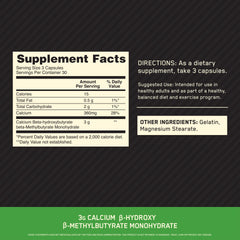 Close-up of Optimum Nutrition HMB 1000 label and dosage information for clarity