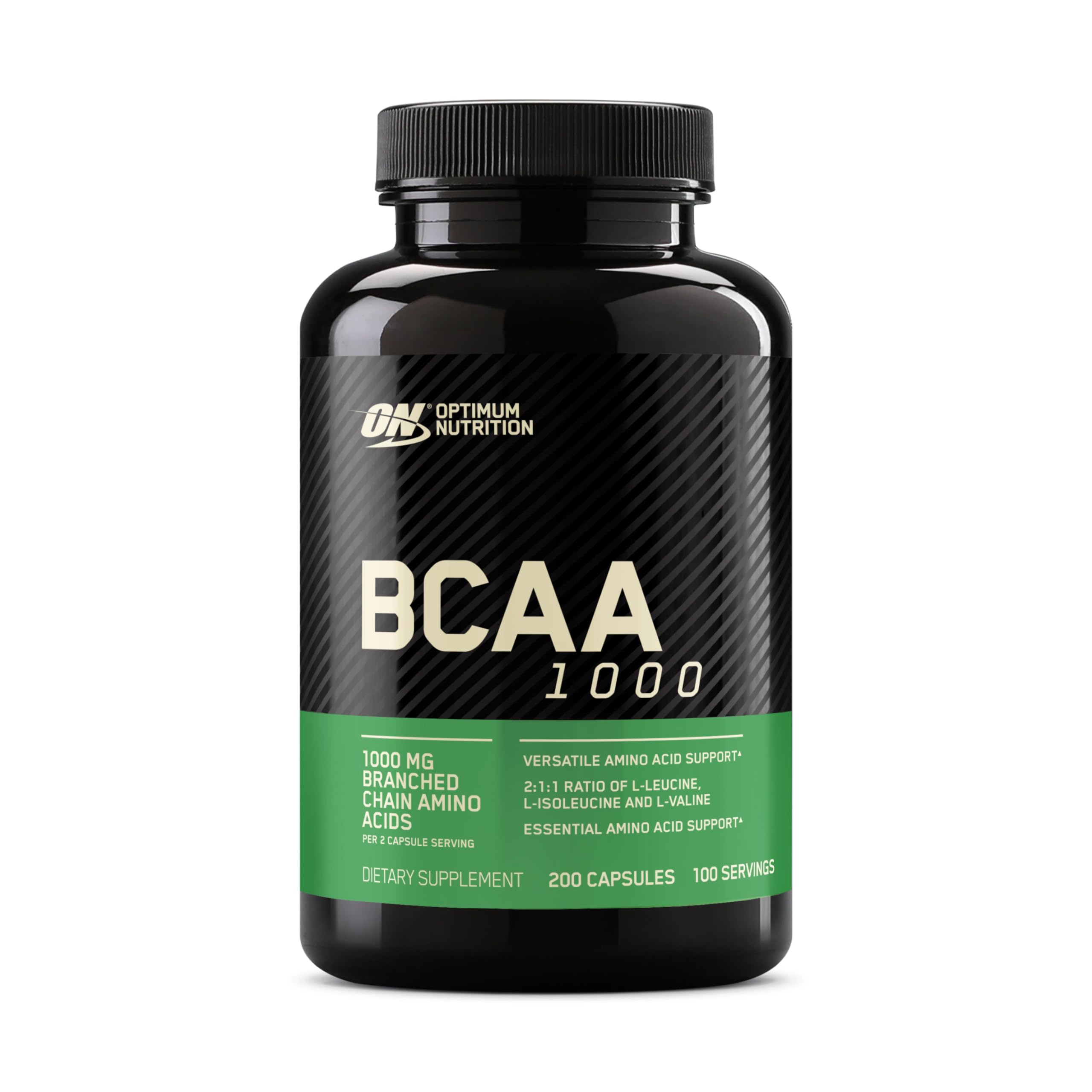 Optimum Nutrition Instantized BCAA bottle front for easy daily use.