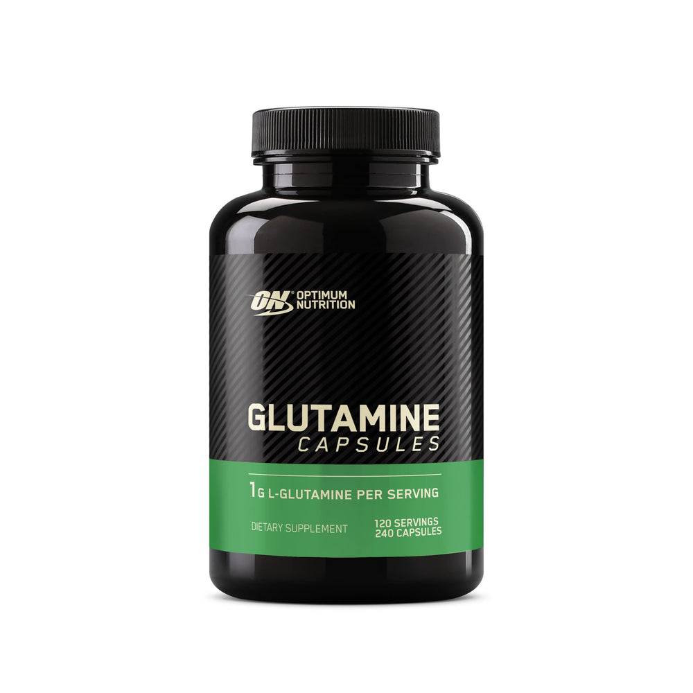 Optimum Nutrition L-Glutamine 1000mg capsules bottle front for post-workout support