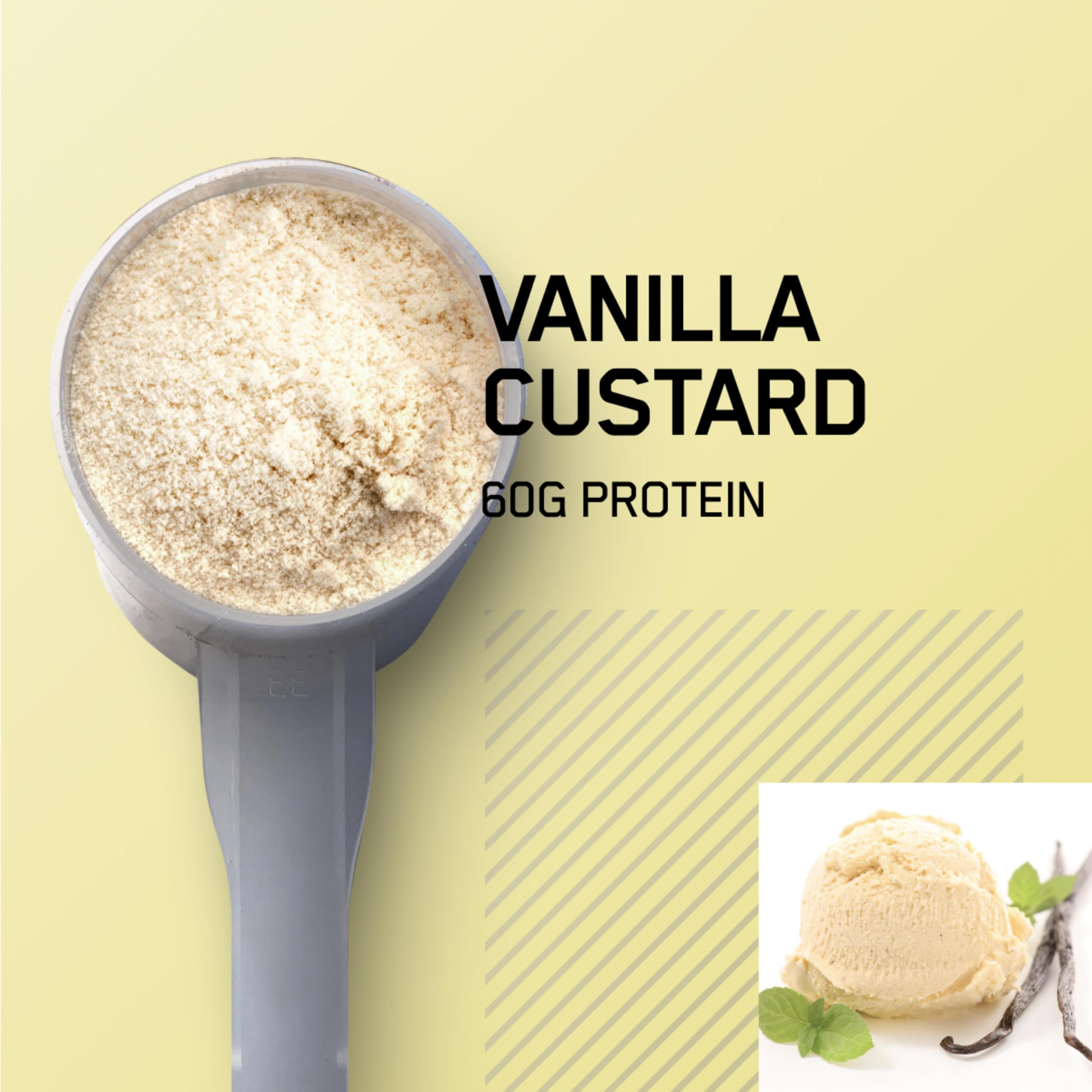 Optimum Nutrition Pro Gainer Vanilla Custard serving scoop for easy measurement