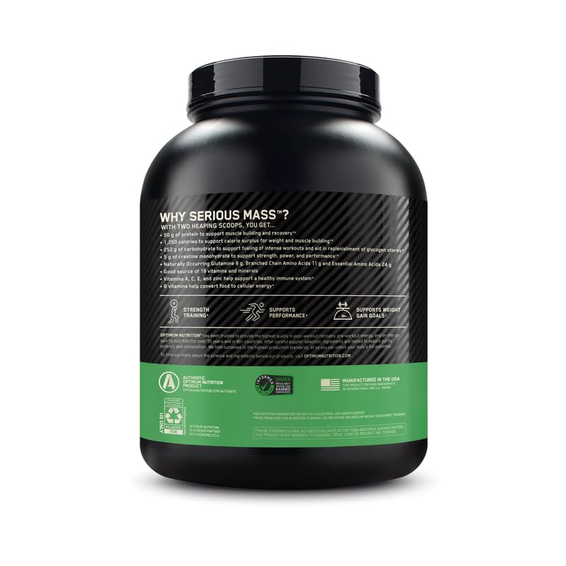 Optimum Nutrition Serious Mass athlete-in-training demonstrates performance-focused nourishment.