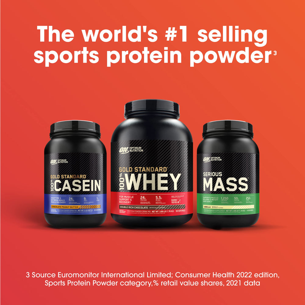 Optimum Nutrition Serious Mass milk-based shake in glass