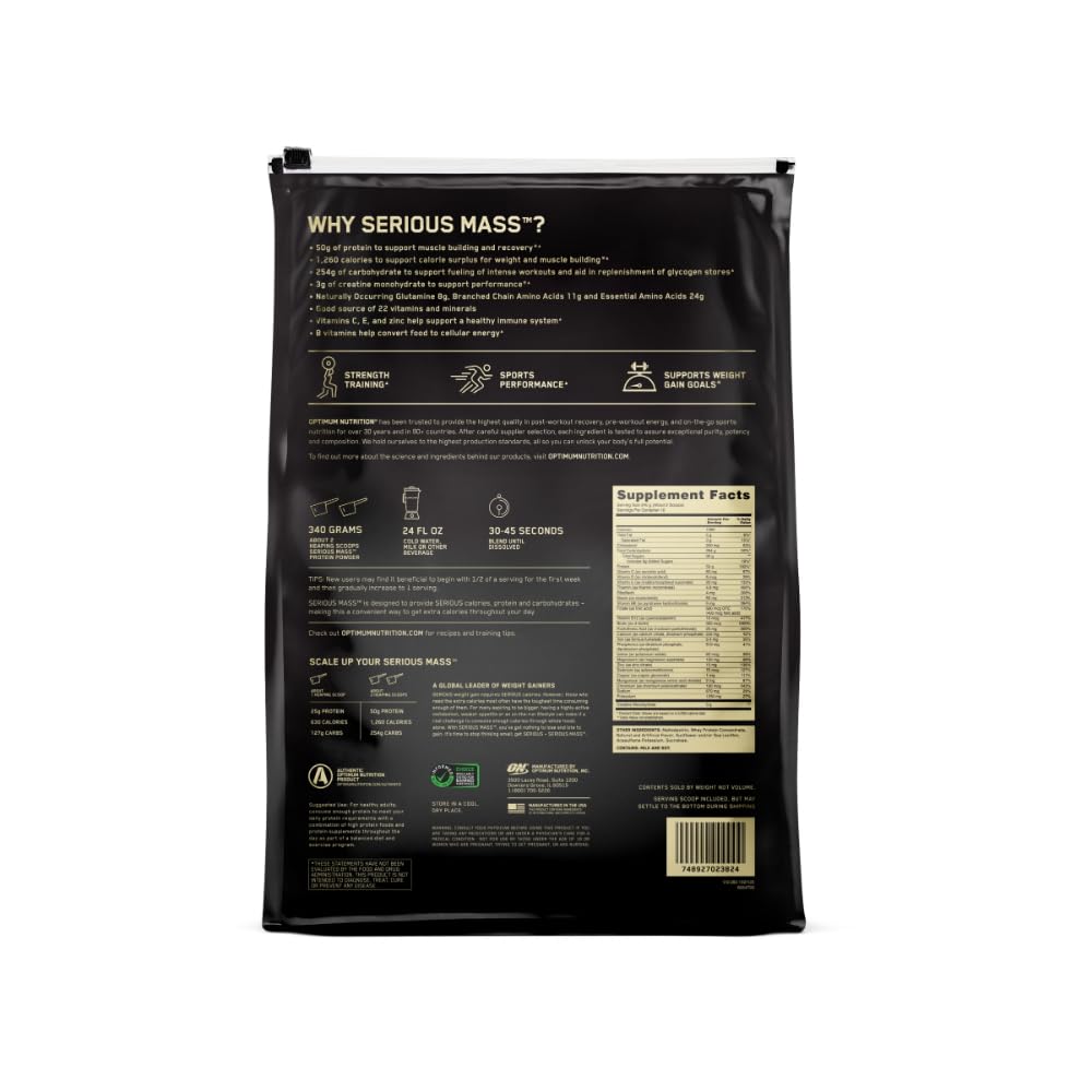 Optimum Nutrition Serious Mass meal-prep image hints convenient bulk nutrition