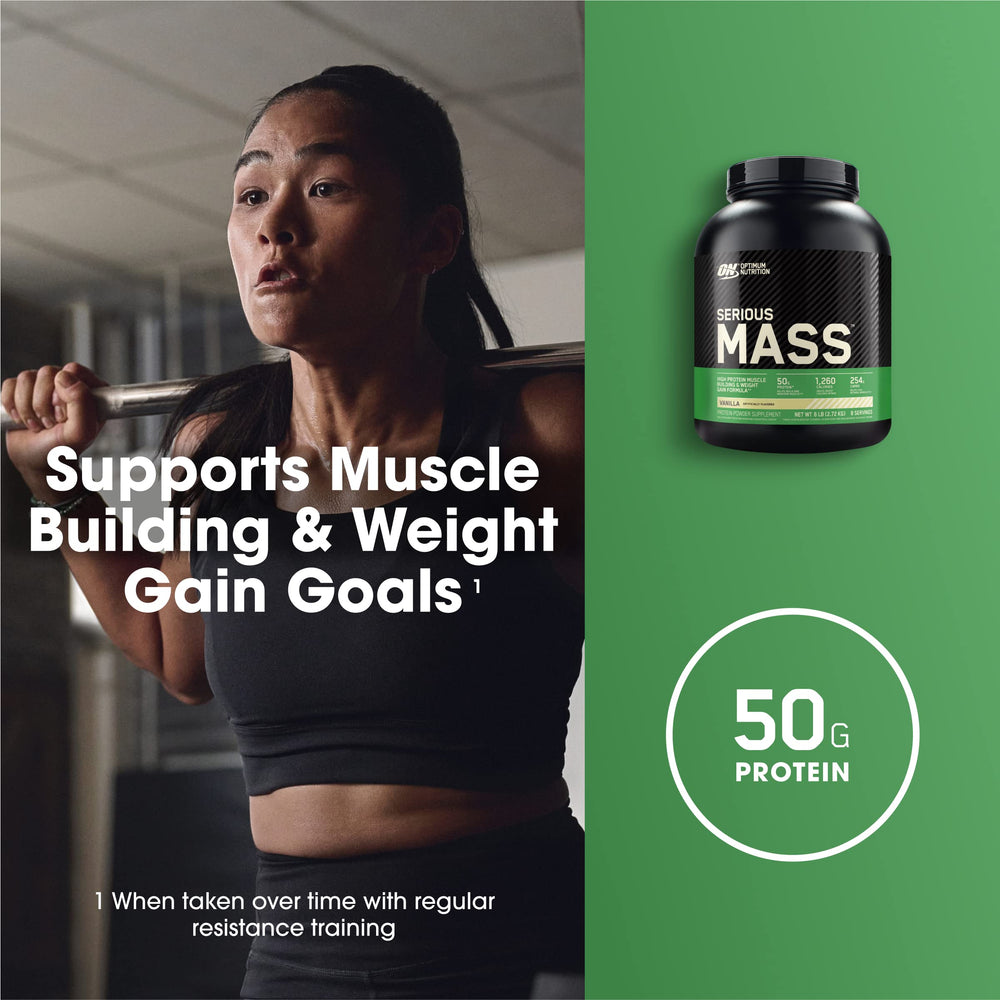 Optimum Nutrition Serious Mass mixed shake with creamy texture