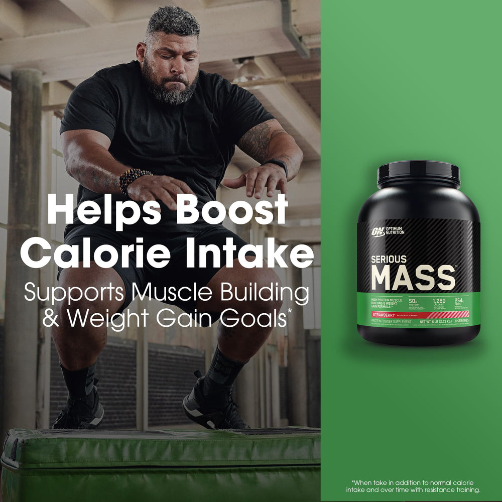 Optimum Nutrition Serious Mass mixing bottle ready for shake preparation