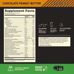 Optimum Nutrition Serious Mass nutrition facts highlight 1,200 calories per serving.