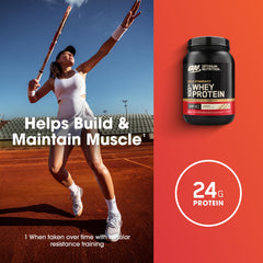 Optimum Nutrition Smores whey powder pouring into glass highlights smooth texture