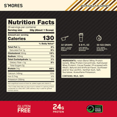 Optimum Nutrition Smores whey protein scoop demonstrates quick mixability for fast post-workout shakes