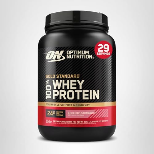 Optimum Nutrition Gold Standard Whey flavor varieties for variety.