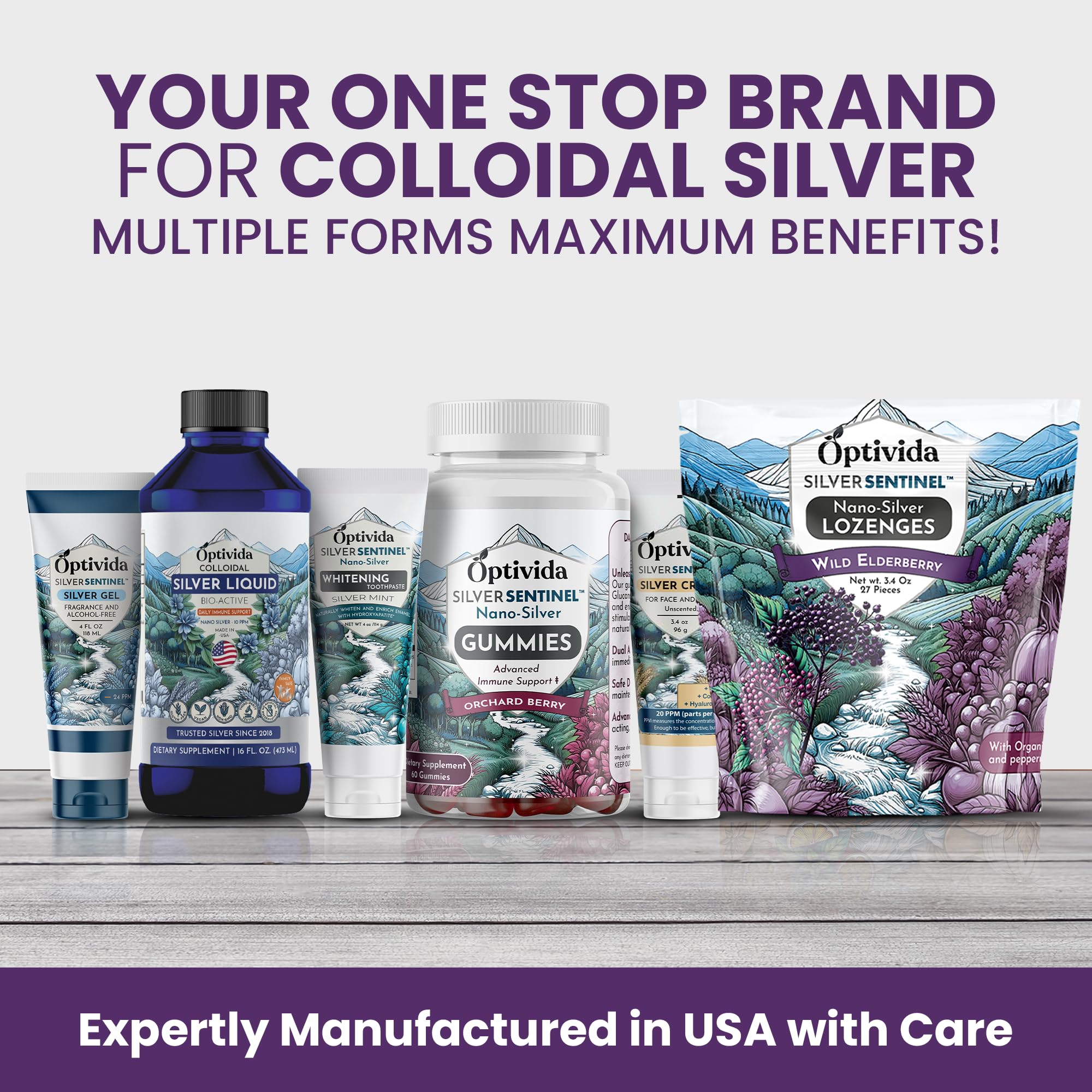 Optivida elderberry plants and berries highlight natural herbal ingredients.