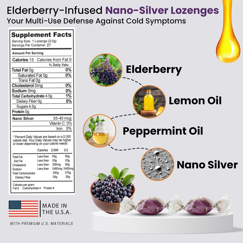 Optivida natural flavor elderberry lozenges image emphasizes soothing taste.