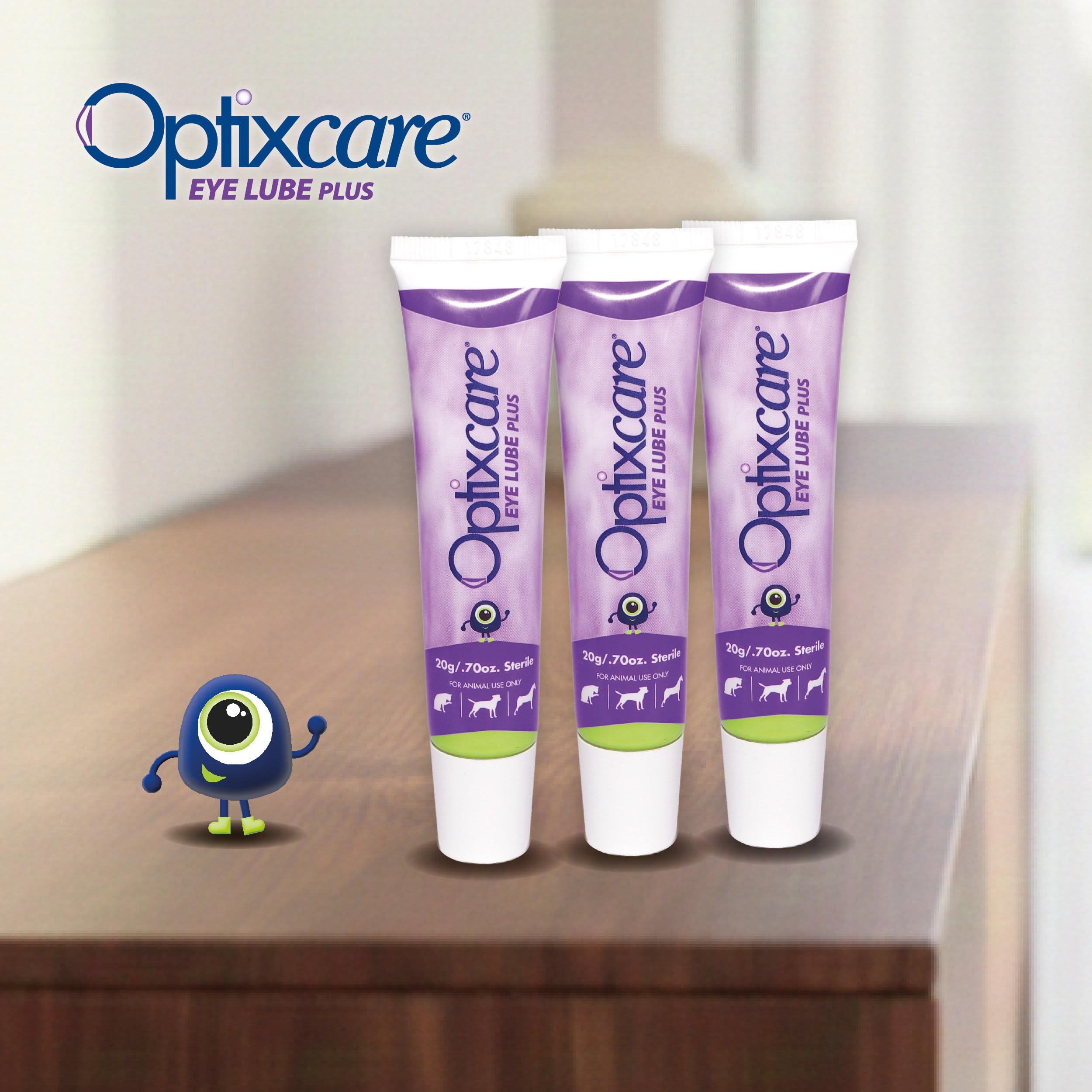 OptixCare Eye Lube Plus bottle and dropper for simple home eye care