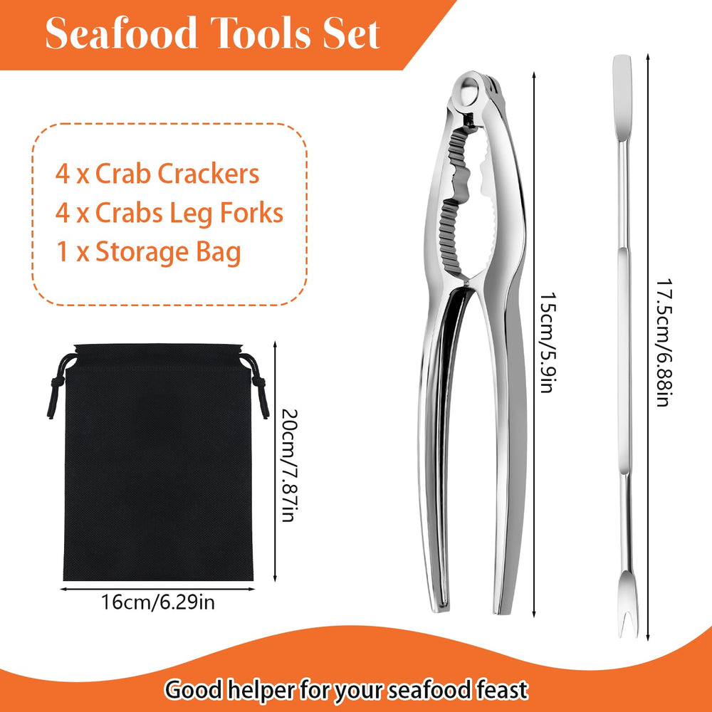 Opvixi 8pcs crab crackers set on table for family seafood meals.