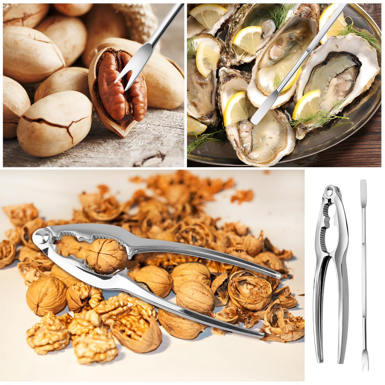 Opvixi crab crackers set displayed with prepared crabs for practical serving.