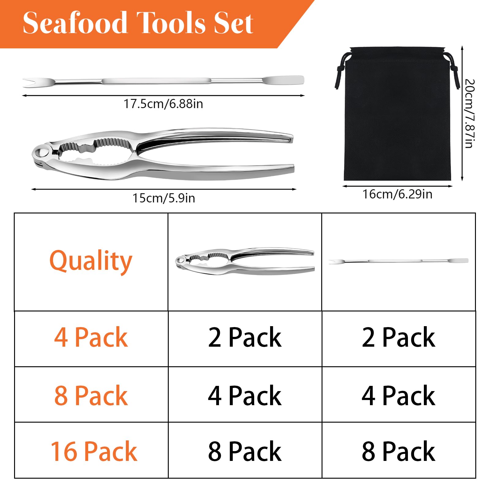 Opvixi storage bag with crab tools for organized storage.