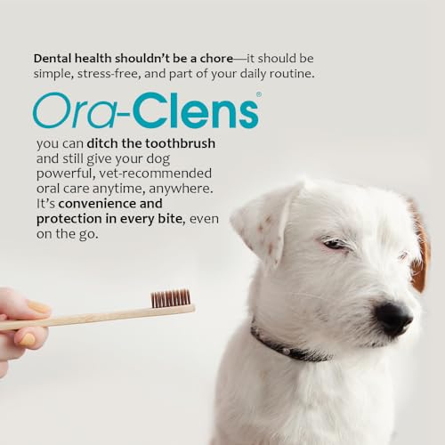 Ora-Clens chews' abrasive texture aids gentle scrubbing during chewing
