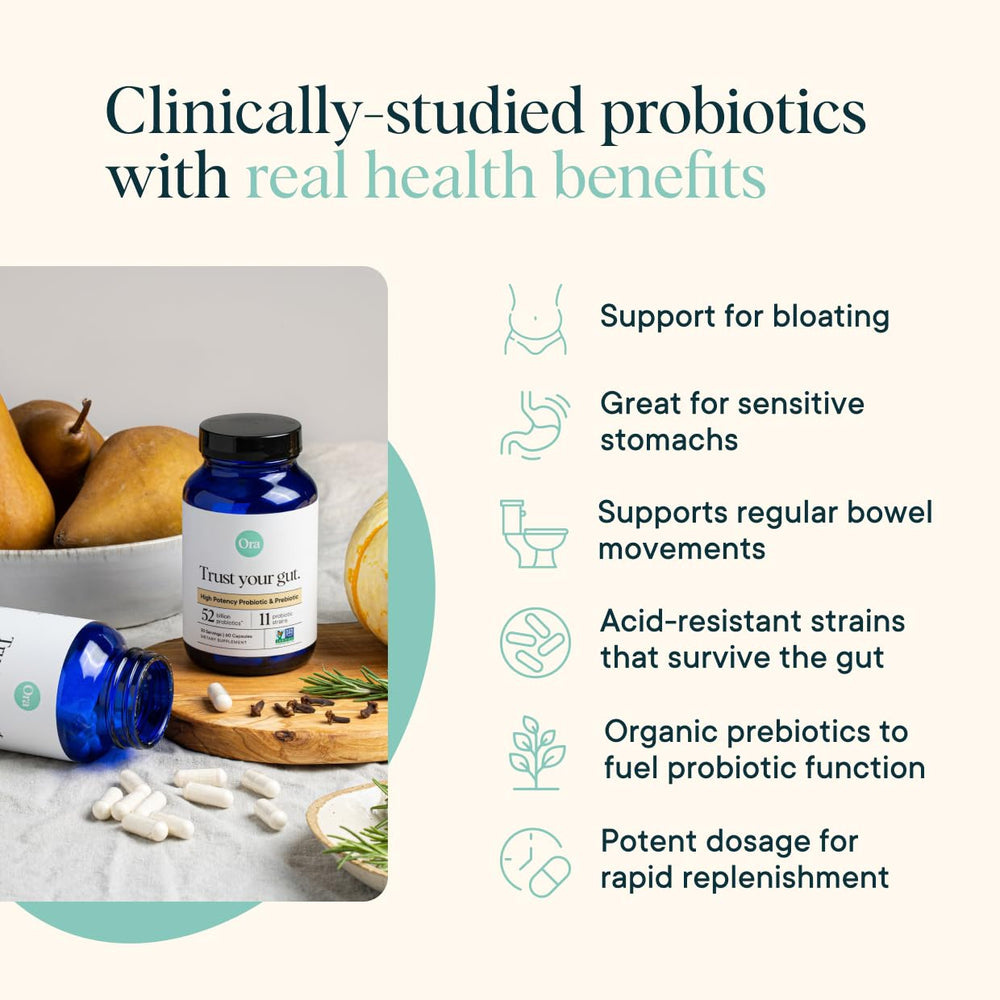Ora Organic Probiotics eleven-strains label emphasizes diverse gut-benefiting strains