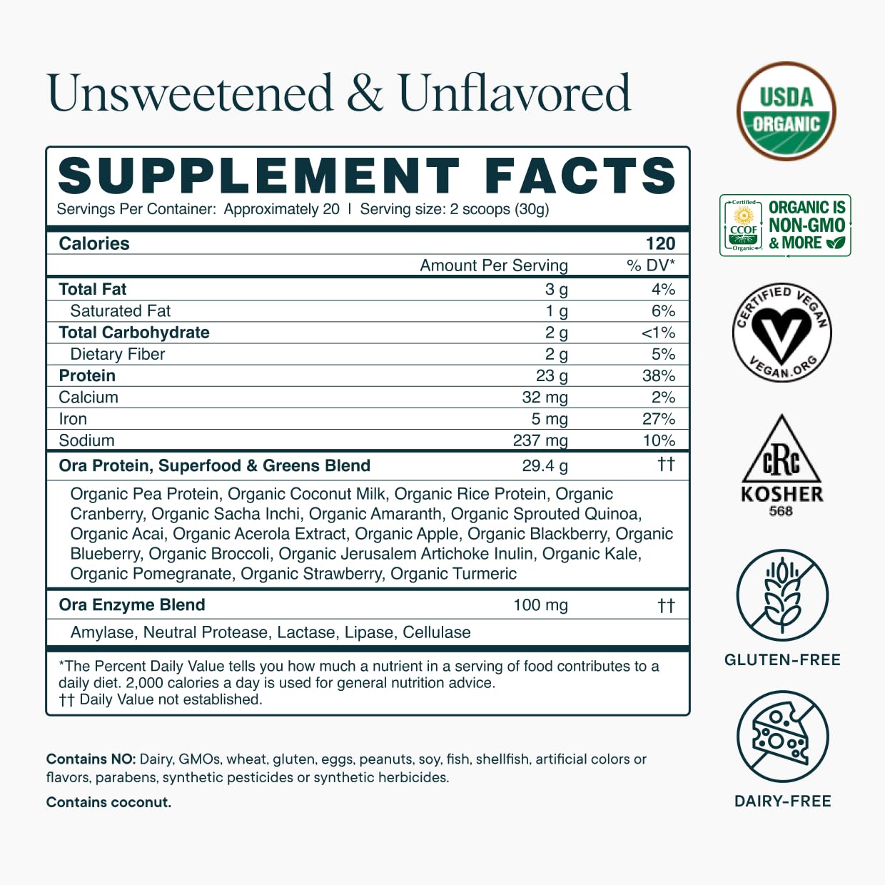 20 servings on packaging communicates convenient value and planning