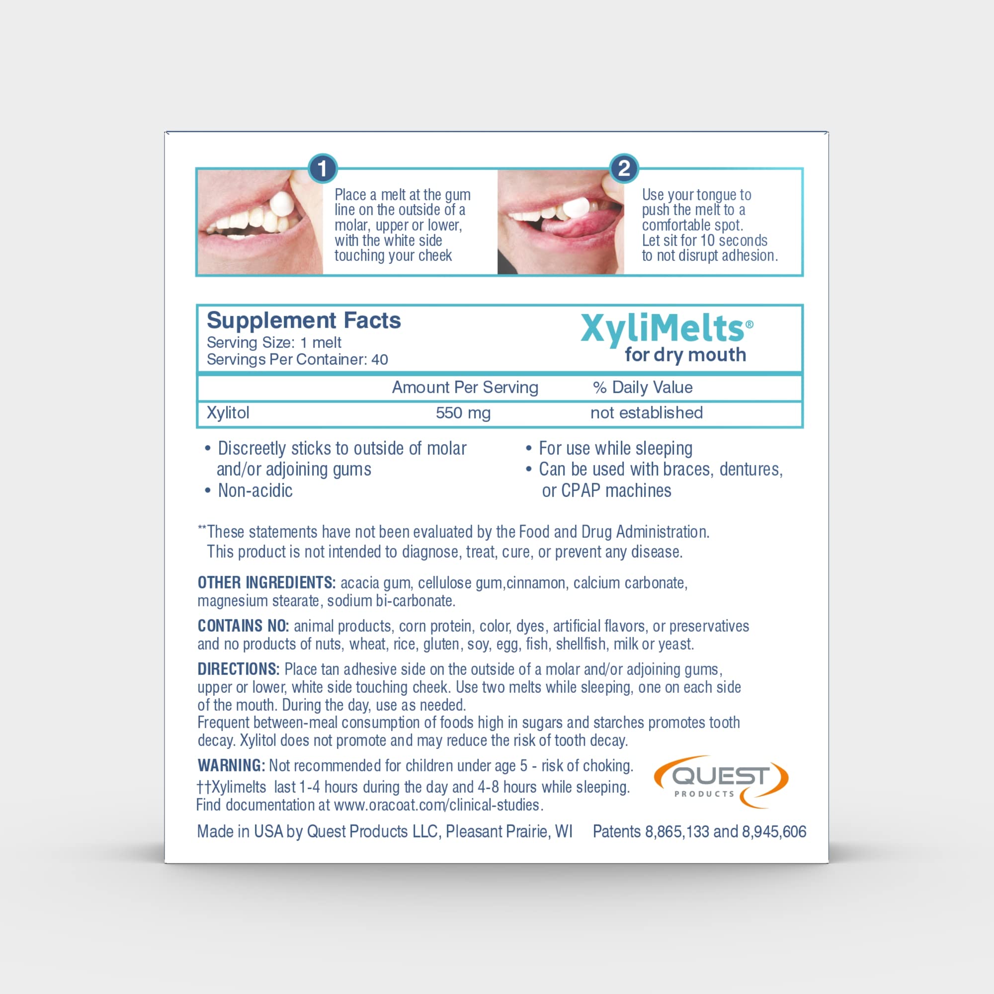 Closeup of XyliMelts adhesive disc showing secure adhesion.