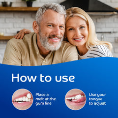 Oracoat XyliMelts disc on gums showing discreet hydration