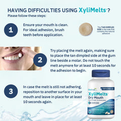Oracoat XyliMelts disc dissolving to moisturize gums gently