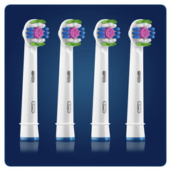 Oral-B 3D White head shows green-to-yellow bristles signaling replacement.