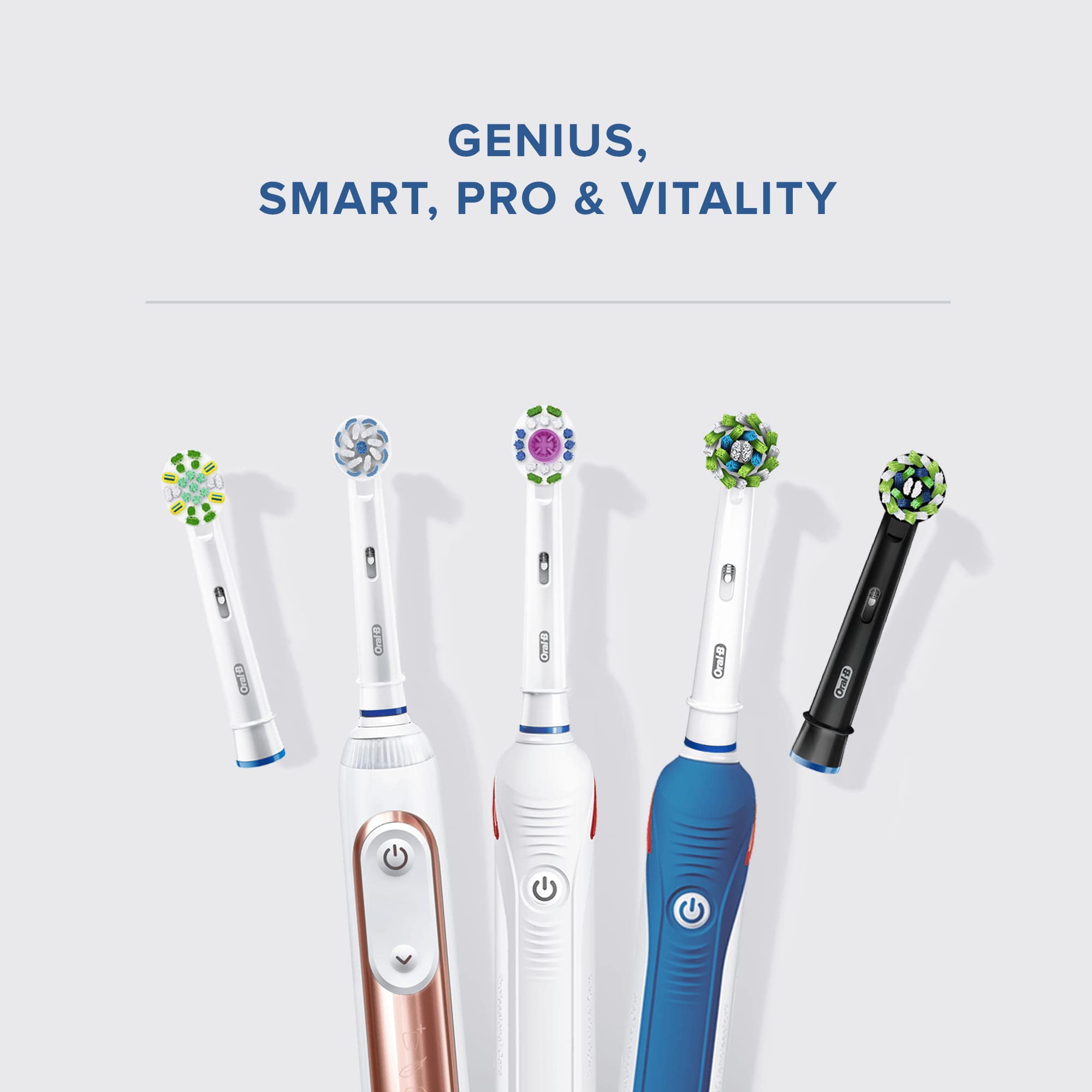Oral-B 3D White head pack of four for easy replacements.