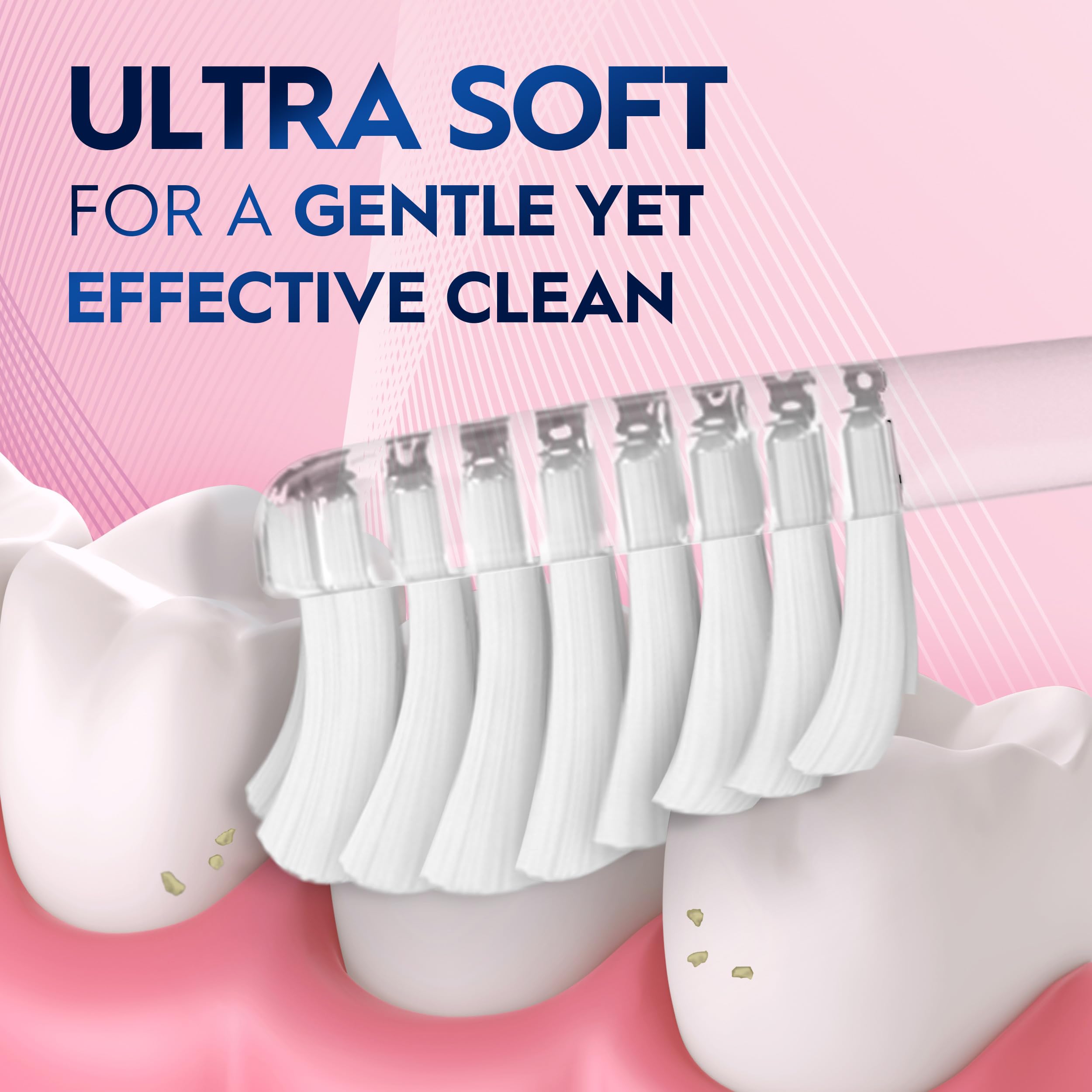 Oral-B Advanced Sensitive ultra-soft bristles for gentle, effective cleaning.