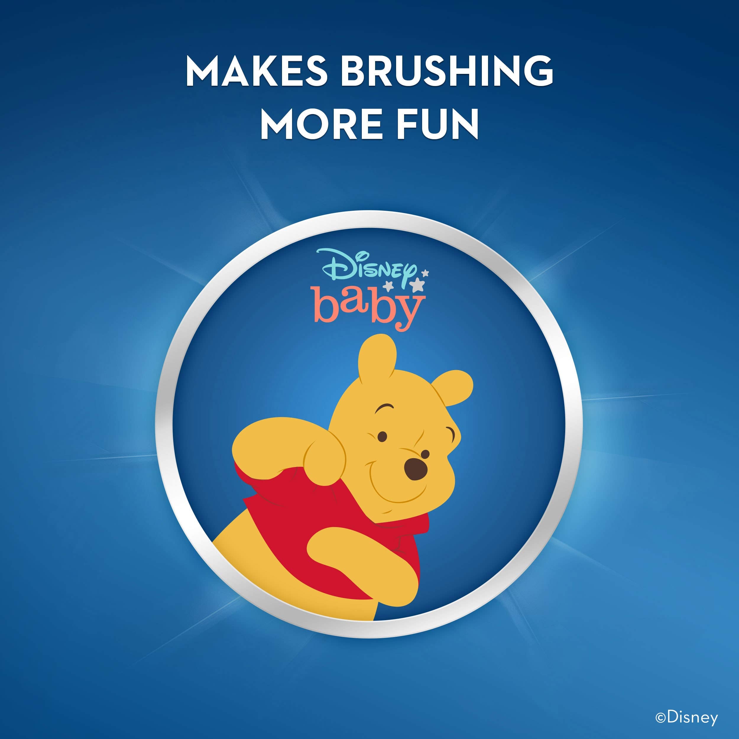 Oral-B Pooh toothbrush designed for babies aged 0-3 years.
