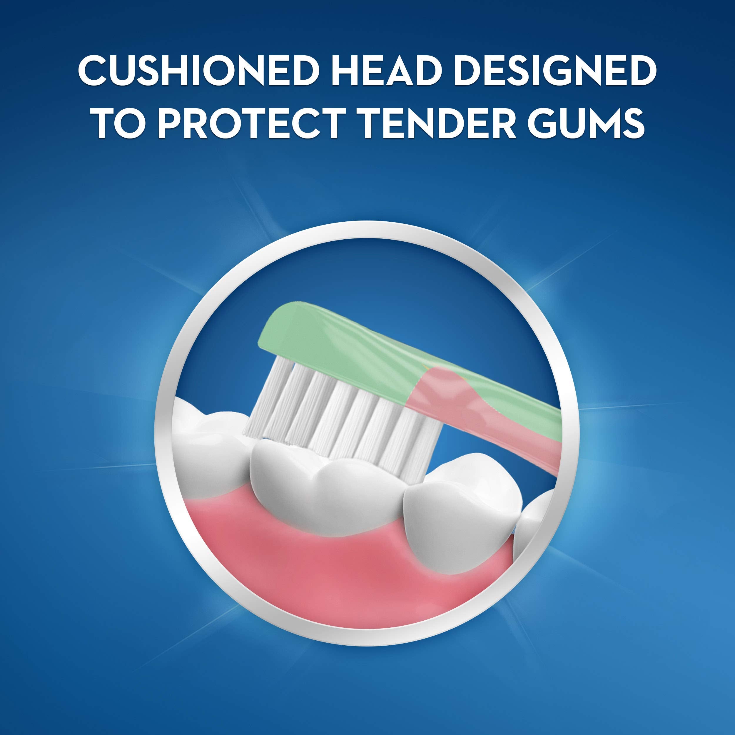 Oral-B Pooh baby toothbrush with baby-soft bristles for gentle cleaning.