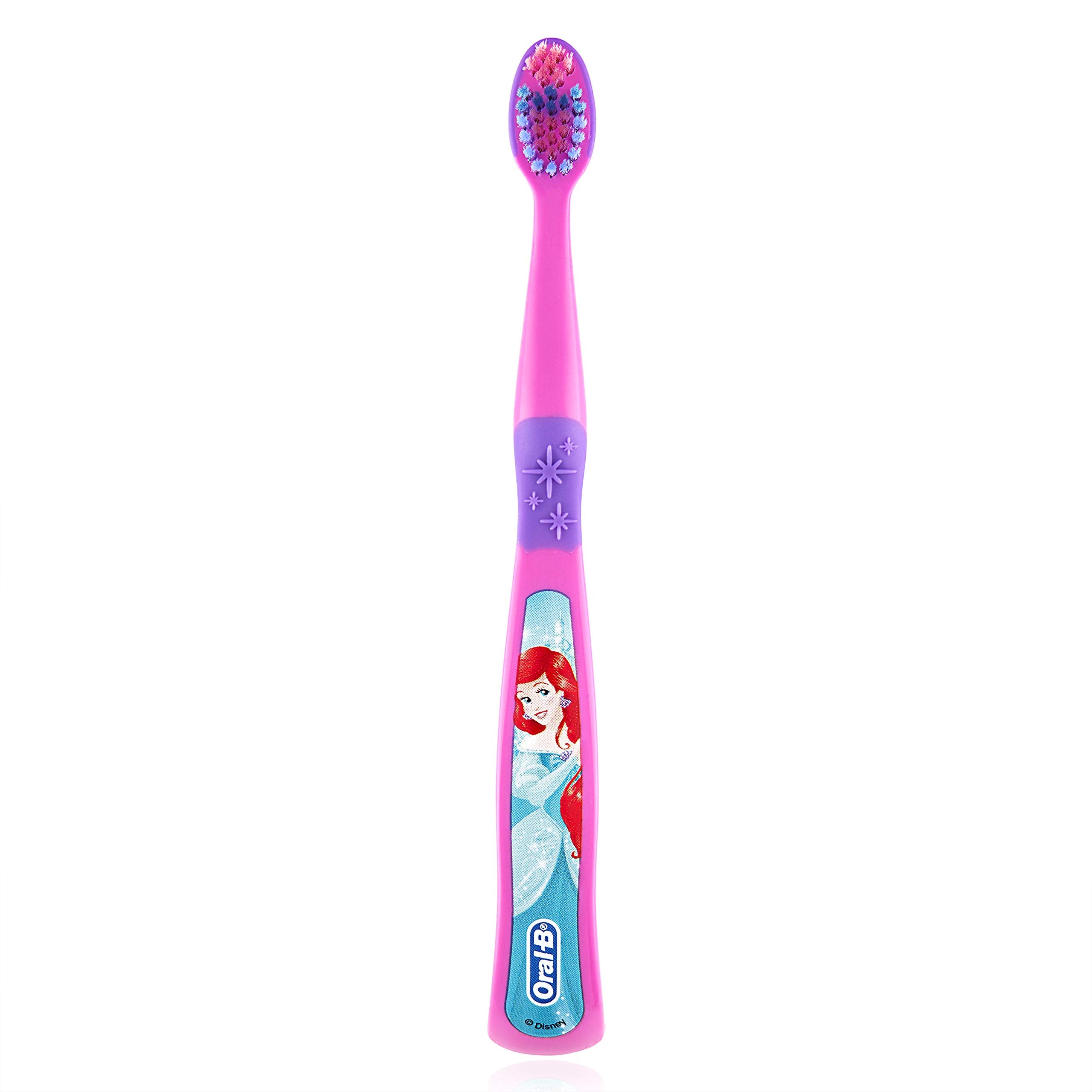 Oral-B Princess toothbrush extra soft bristles visible for gentle cleaning.