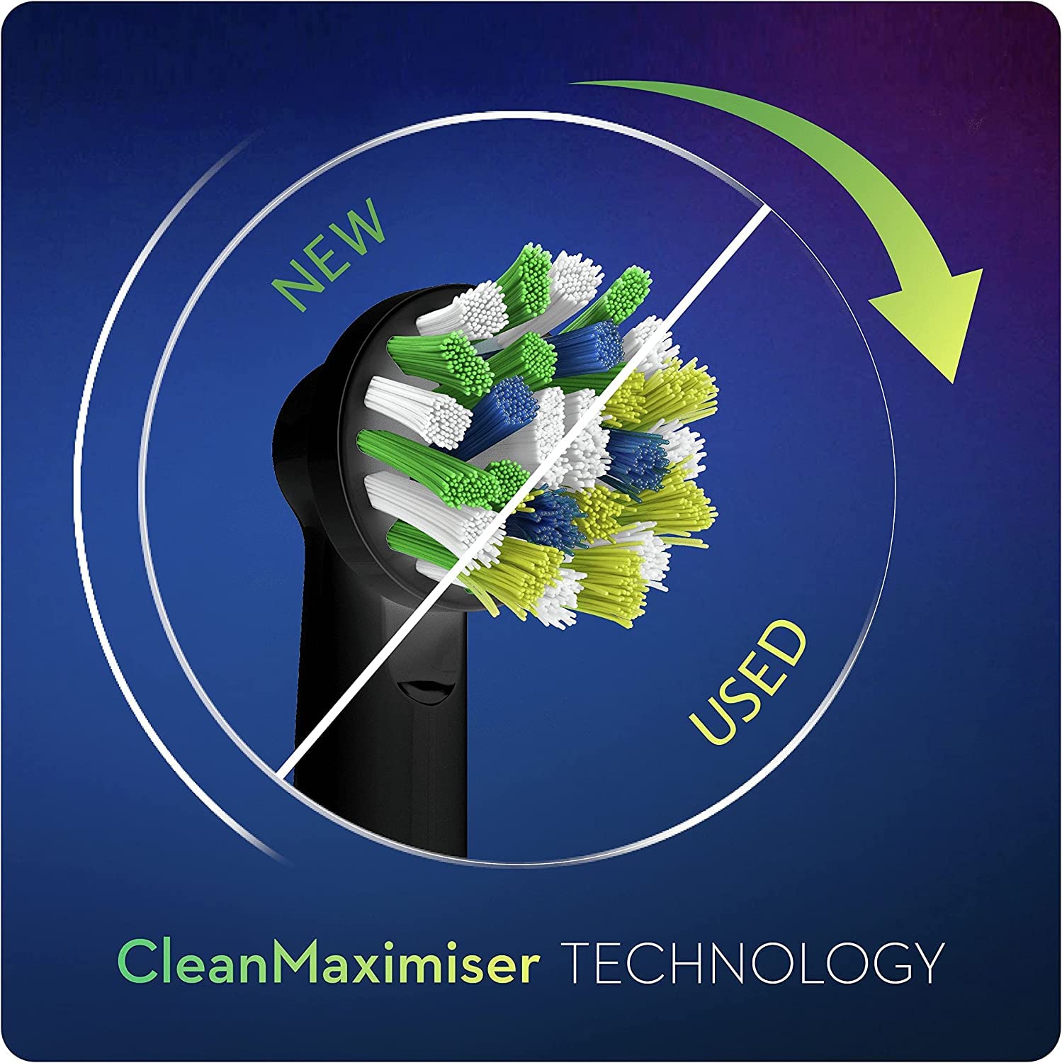 Angled bristles maximize coverage along the gumline.