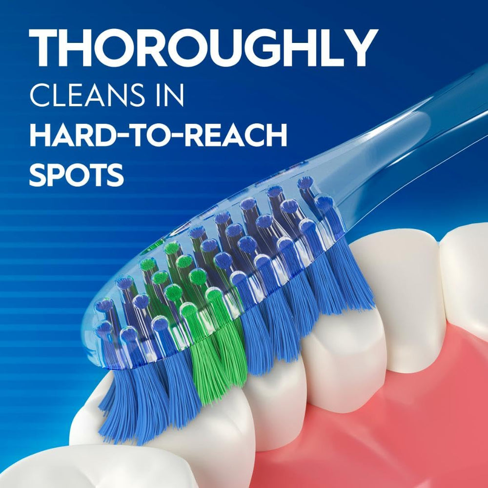 Oral-B Contour Clean bristles reach grooves between teeth for thorough cleaning.