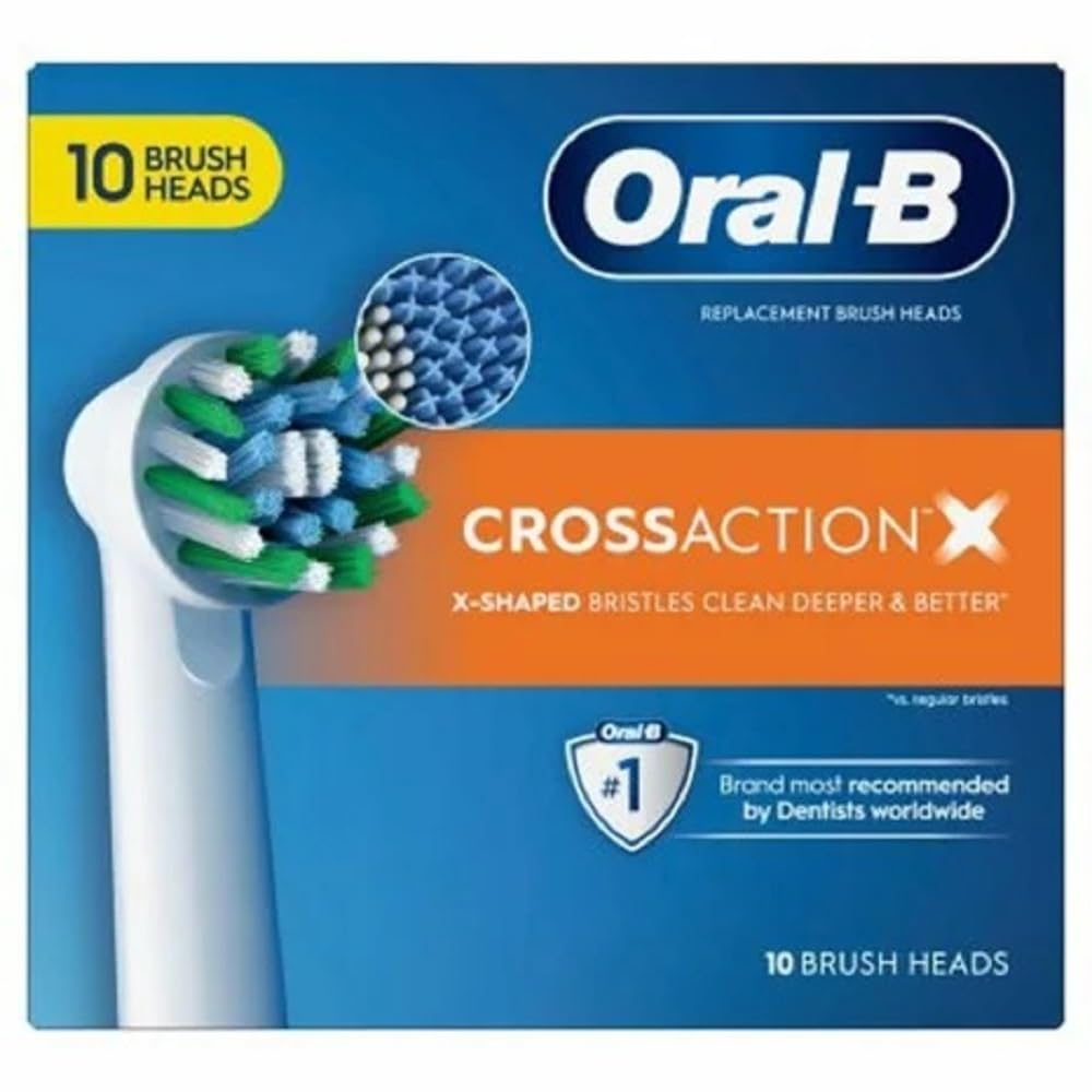Oral-B Cross Action bristle indicator turns yellow to signal replacement.