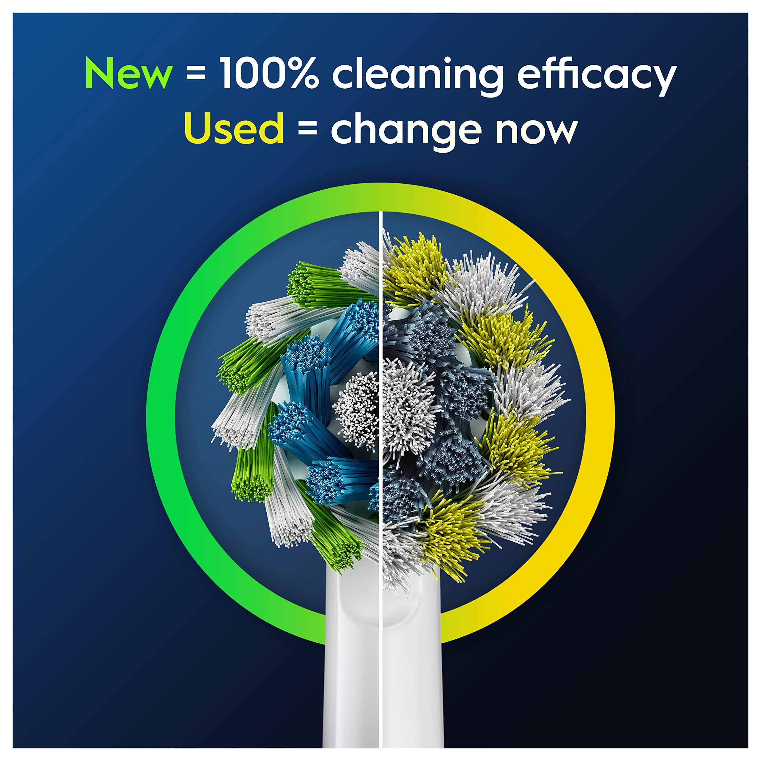 Close-up of Oral-B Cross Action bristle density for deep reach.