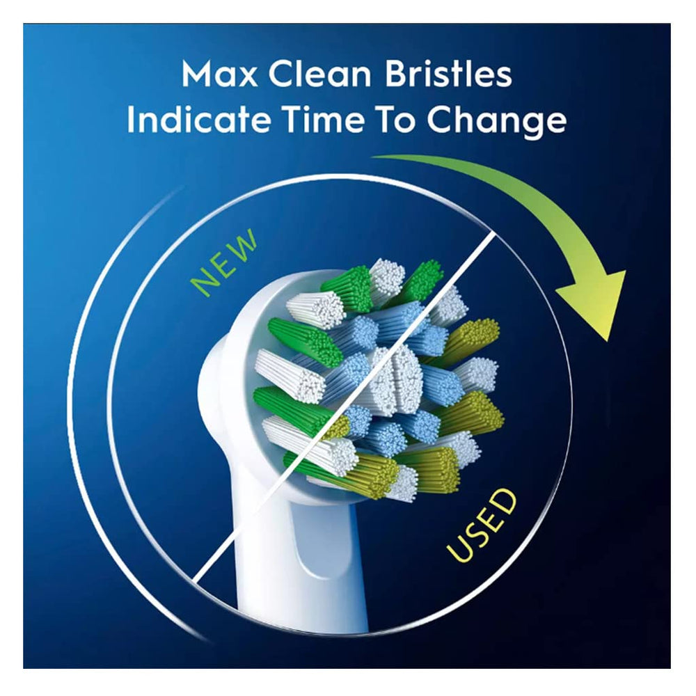 Oral-B Cross Action design supports gumline cleaning and margin care.