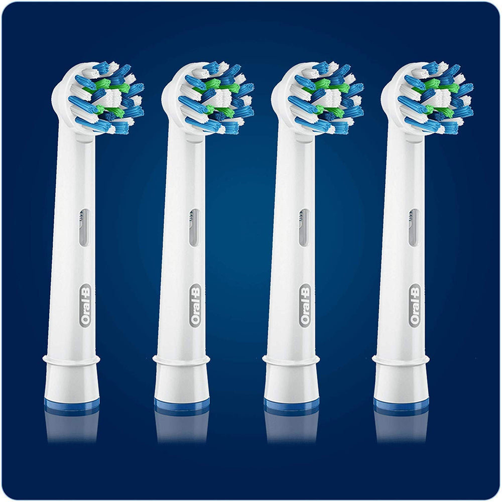 Oral-B Cross Action heads on white background showcasing packaging