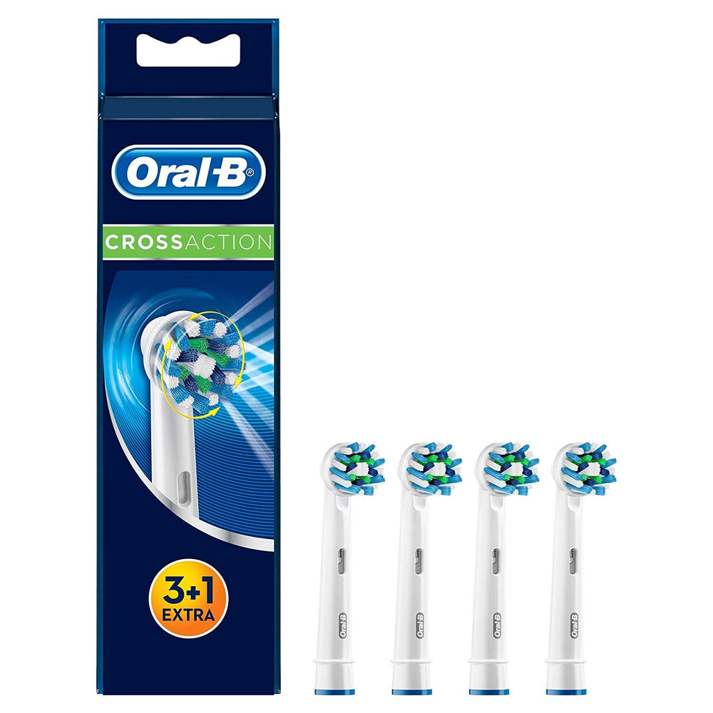Oral-B Cross Action heads pack close-up with replacement option for Oral-B users