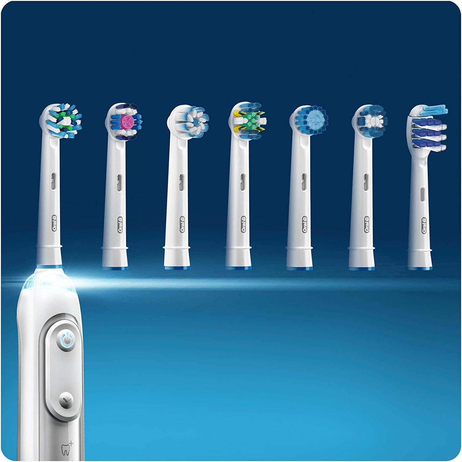 Oral-B Cross Action heads close view shows compatibility with Oral-B handles