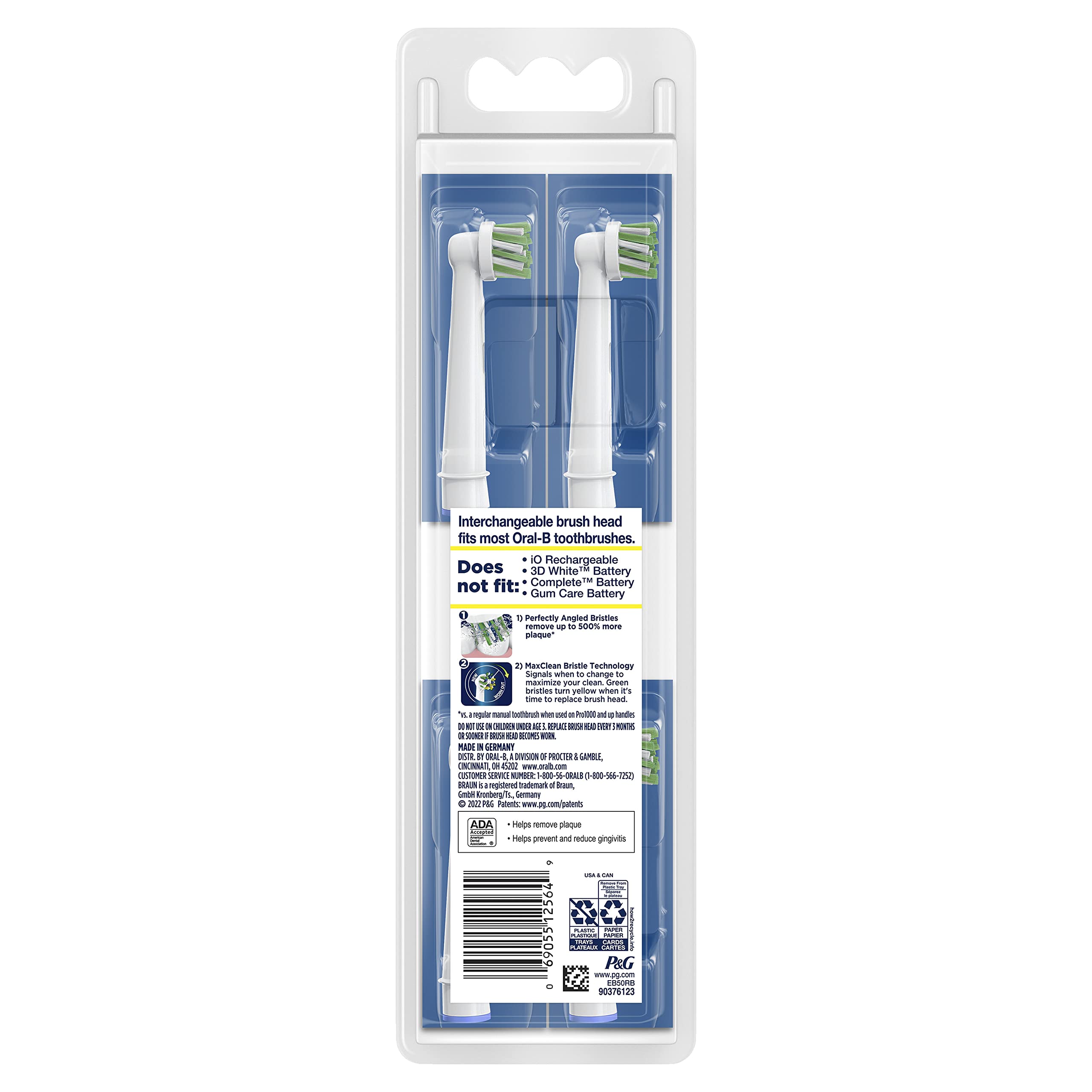 Oral-B CrossAction head on a toothbrush handle ready for use