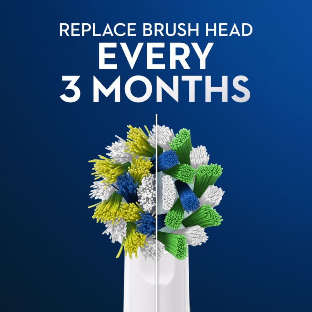 Oral-B CrossAction Max Clean bristles changing color from green to yellow